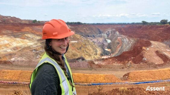 Assent conflict mineral sourcing expert Jamie Wallisch at a cobalt mine.