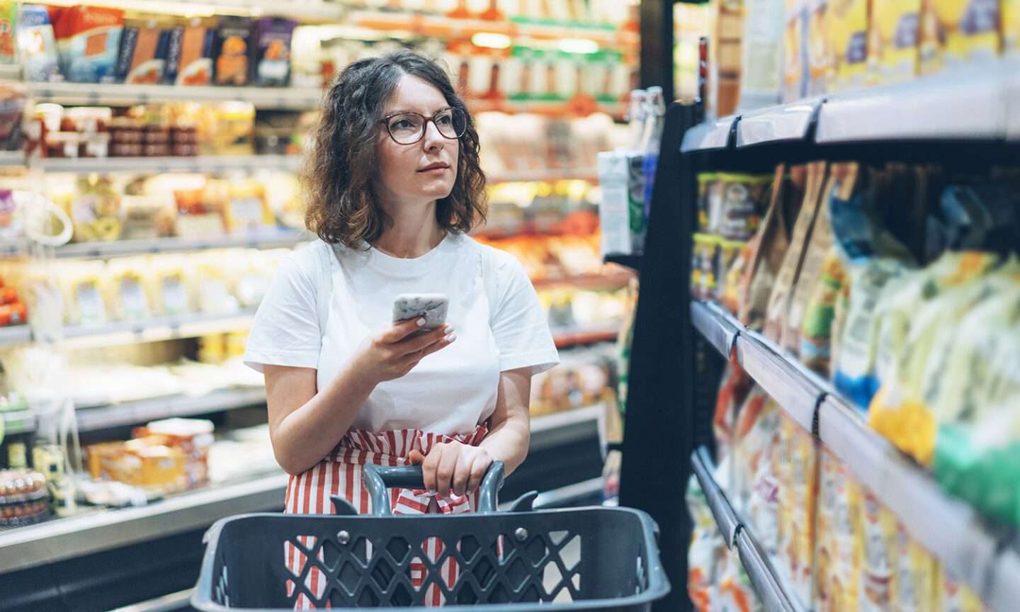 Customer shopping grocery